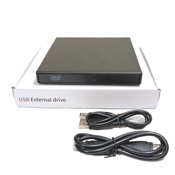 USB External CD/DVD Drive USB 3.0 Black Plug & Play Write Burn Laptop PC Mac New - Picture 2 of 5